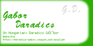 gabor daradics business card